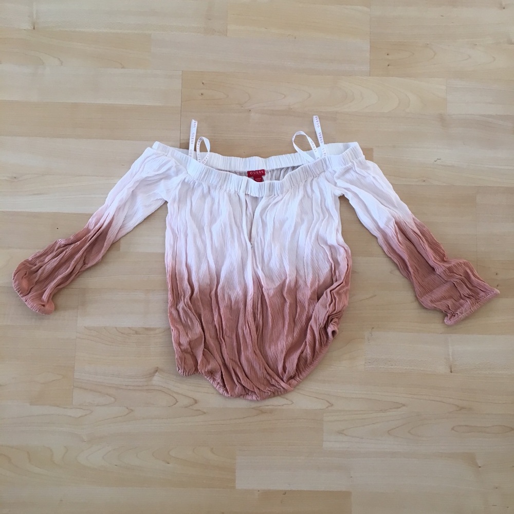 Guess brand off the shoulder wrap top